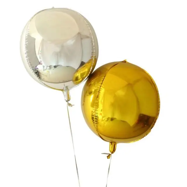 

18 inches round 4 d gold silver aluminum film Wedding decoration foil balloons