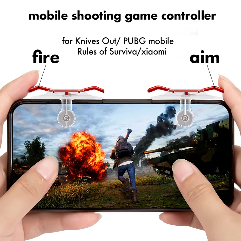 Heynow Mobile Game Controller Untuk Pubg Mobile Sensitif L1 R1 Shooter Memicu Tombol Api Tujuan Utama Untuk Pisau Keluar Untuk Iphone Gamepads Aliexpress