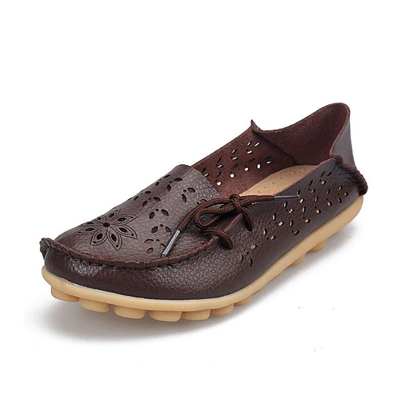 KemeKiss/20 цветов; женская обувь из натуральной кожи на плоской подошве; модная обувь для отдыха; женские офисные вечерние туфли; размеры 34-44 - Цвет: coffee