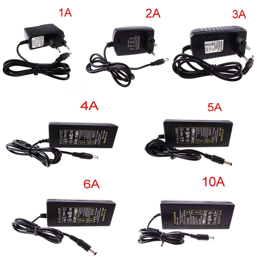 12 В 5 в 1A 2A 3A 4A 5A 6A 8A 10A адаптер питания для светодиодной ленты вход AC110-220V шнур трансформатор Быстрая HL