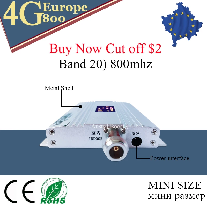 For Europe 4G LTE 800 Band 20 Signal Repeater 4G