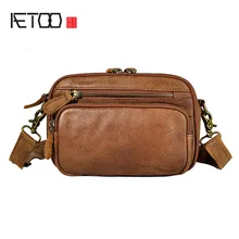 AETOO первый слой масла Воск кожа импортные товары мужчины прилива крутой телефон камера 7 дюймов нагрудная сумка карманы