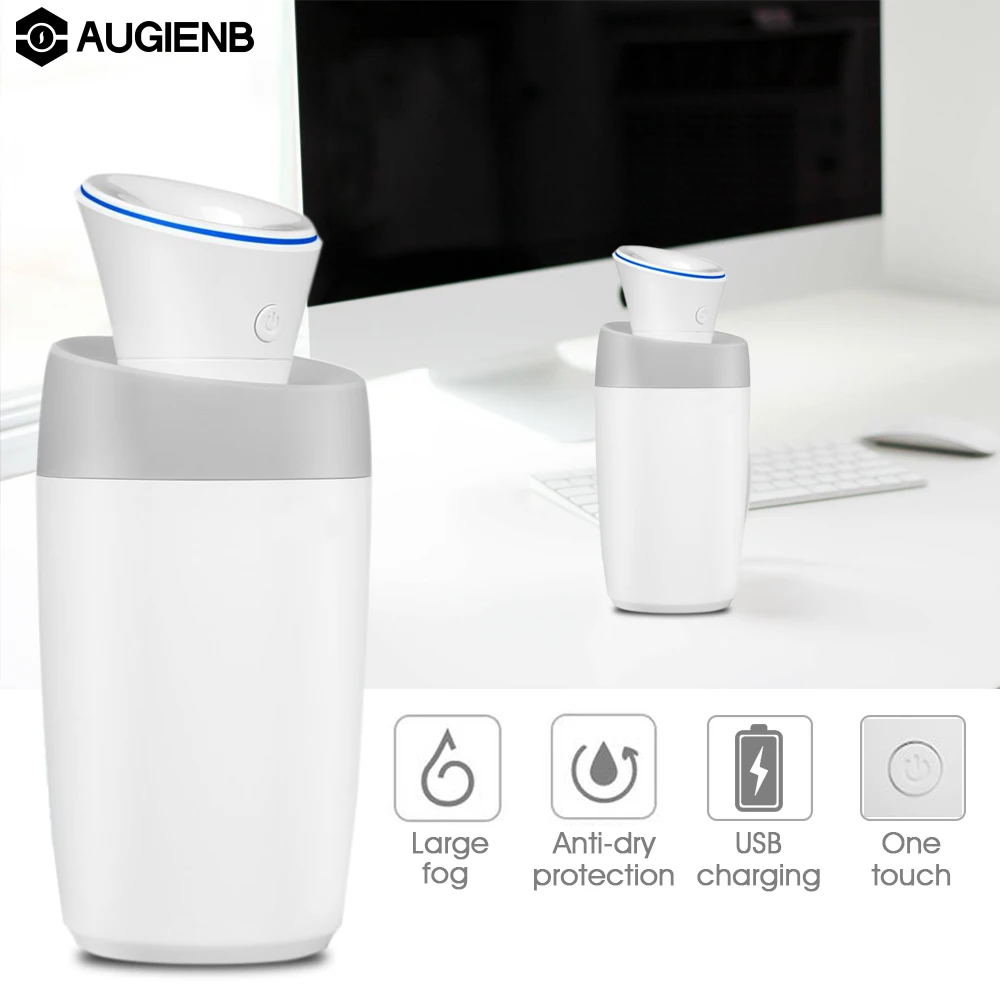 

ANGIENB Mini Air Humidifier Dual Mist USB Charging None Radiation Anti-dry Protect Mist Maker 180ml for Home Office Car Travel