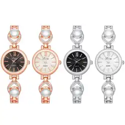 Lvpai женские часы с бриллиантовым циферблатом, роскошное модное платье, кварцевые часы с жемчугом, украшенные стразами, наручные часы