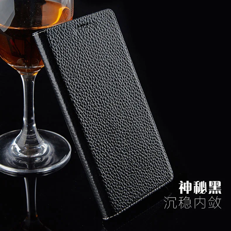  7 Color Natural Genuine Leather Magnetic Stand Flip Cover For BlackBerry Priv 5.4