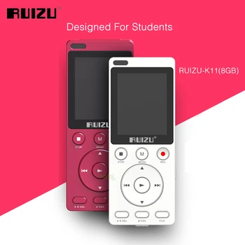 

RUIZU K11 8GB Mp3 Music Player Portable Digital Voice Recorder Built-in Loudspeaker Support TF Card One-key A-B repeat for study