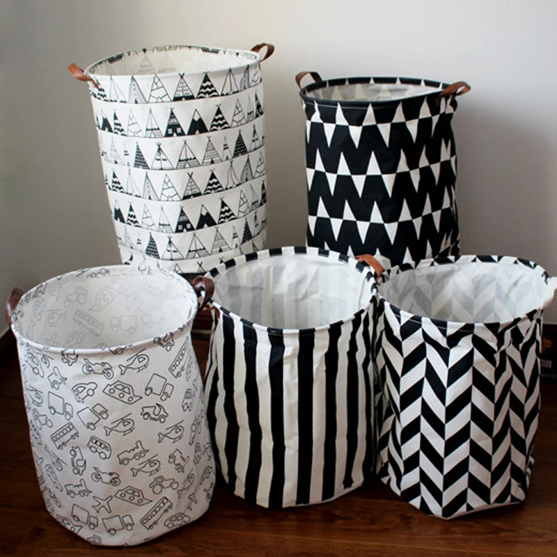 

Big Capacity Laundry Basket Waterproof Folding Storage Bucket Geometric Dirty Clothes Bucket Household Toy linen Storage Barrel