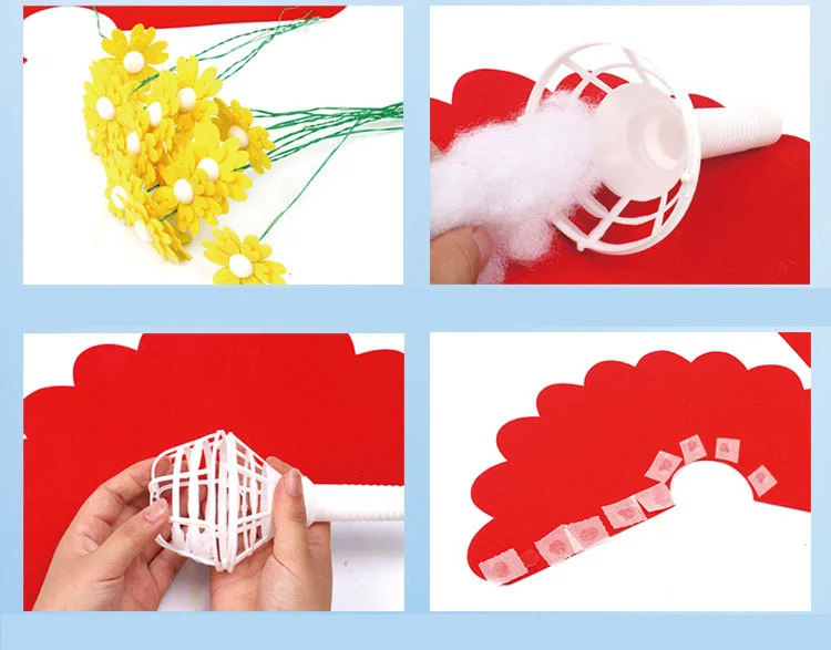 DIY Цветы Красочные смешанные пуговицы ремесло Войлок букеты набор детский подарок декор креативный подарок