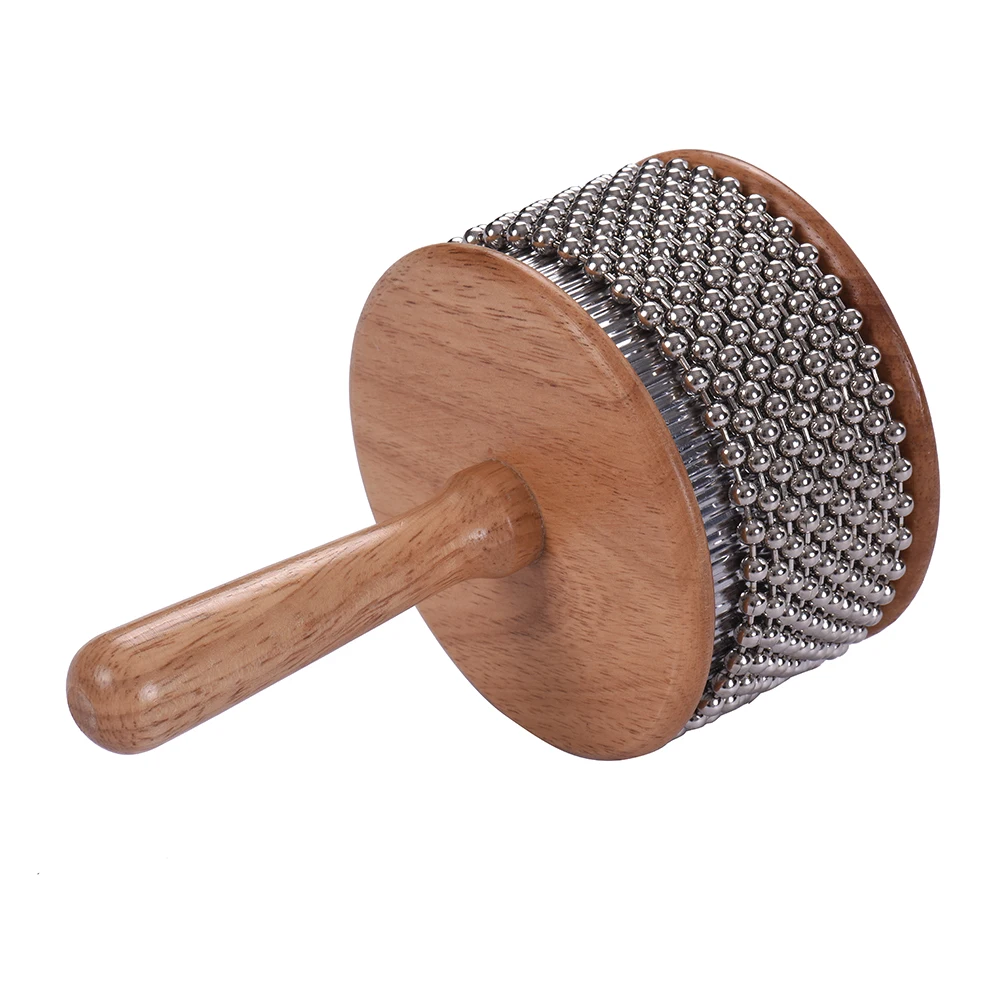 Деревянный Кабаса ударный музыкальный инструмент металлическая бисерная цепь и цилиндр Поп ручной шейкер для класса группа среднего размера