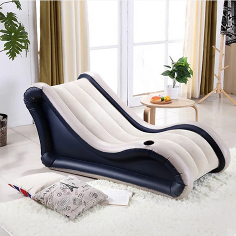 Fashion Flocking Beanbag Sofas Air Bed Inflatable Sofa Lay Bag Living Room Furniture Muebles Free Shipping