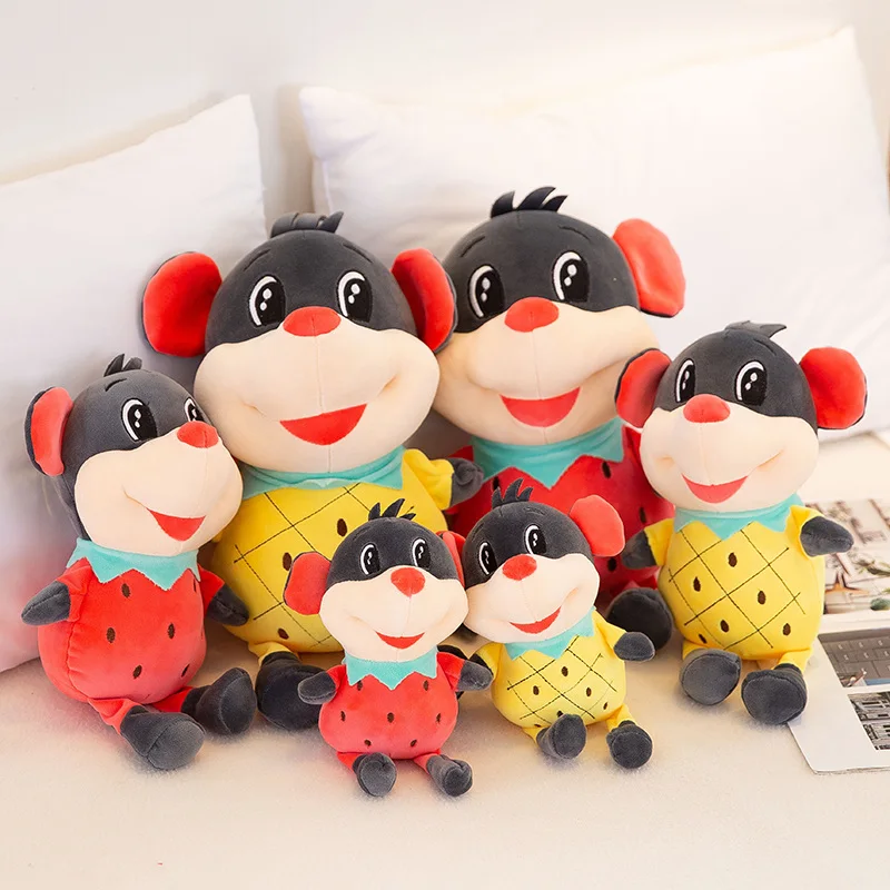 

25cm-45cm Cute Fruits Mouse Plush Toy Soft Stuffed Kawaii Pineapple Strawberry Animal Doll Lovely Pillow For Kids Children Gifts