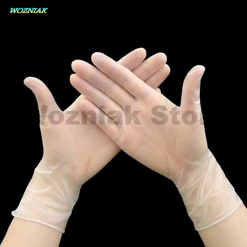 Wozniak Food grade Disposable PVC font b gloves b font Stomatology Department latex rubber Repair Antistatic