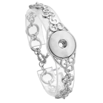

Newest Snap Button Bracelet&Bangles Flower Design Snap Button Zinc Alloy Charm Snap Bangles 18mm Snap Button Jewelry
