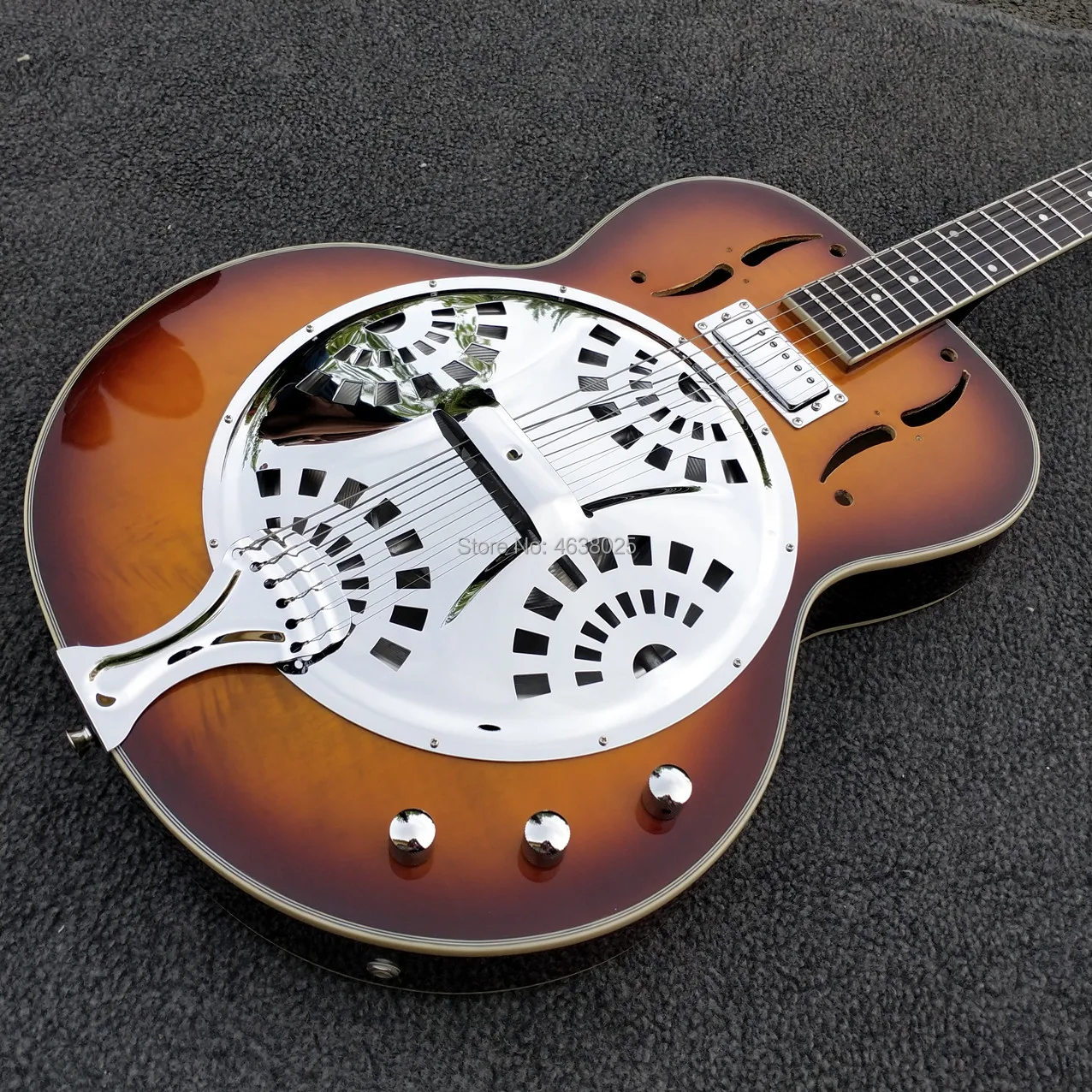 

2019 Newest IN STCOK New Vintage Sunburst Dobro Resonator Steel Electric Guitar, Rosewood Fretboard,Dobro Guitarra,Free Shipping