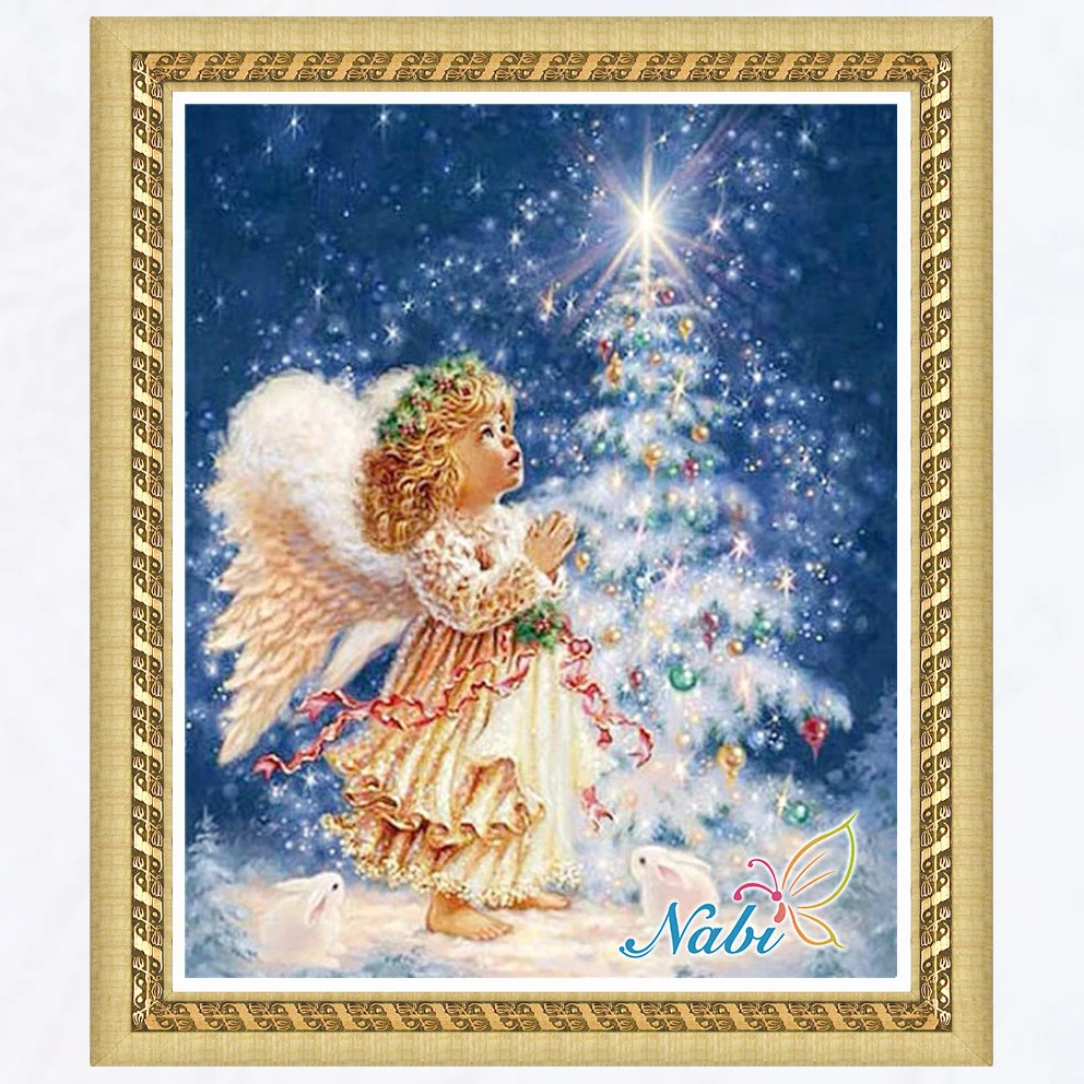 

religion angel fairy crafts 3d diy pictures 2896R - Round Diamond embroidery cross stitch diamond mosaic painting