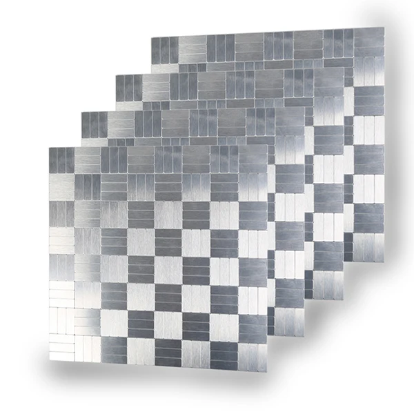 Мозаичная 3D металлическая плитка для стены, самоклеящаяся накладка, сделай сам, для кухни, ванной, украшения дома, настенная наклейка, Прямая поставка - Цвет: style 1