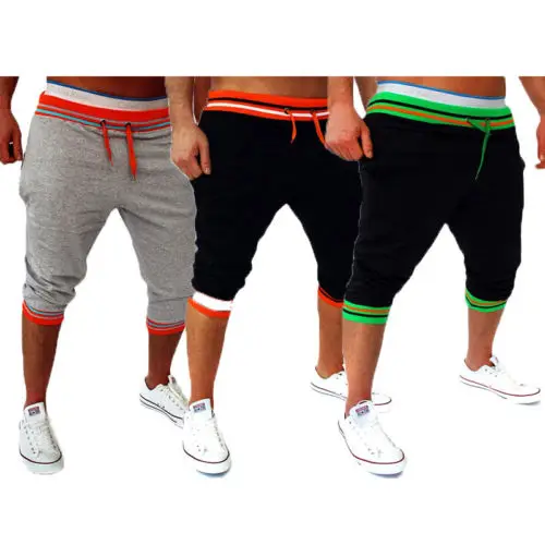 Новый Для мужчин хлопок по колено Повседневное хлопковые шорты Фитнес бодибилдинг одежда шорты