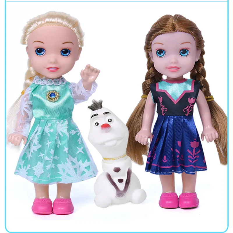 Disney Cartoon Frozen Princess Doll Kawaii Elsa Anna action figure model Toys Birthday Christmas Gifts toys For children