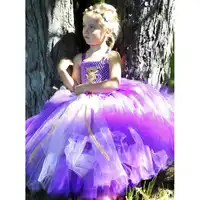 Princess Rapunzel Girl Tutu Dress Floor Length Baby Kids Lace Sofia Birthday Party Tutu Dresses Halloween Custom For Kids