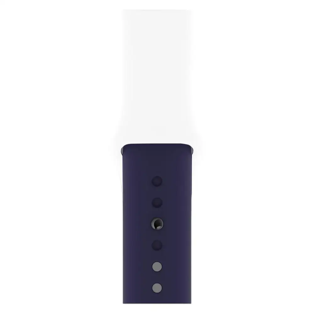 white dark blue Мягкий силиконовый спортивный ремешок для Apple Watch 4 3 2 1 полосы 38 мм 42 мм ремешки резиновый ремешок для часов Iwatch серии 4 40 мм 44 мм - Цвет ремешка: white dark blue