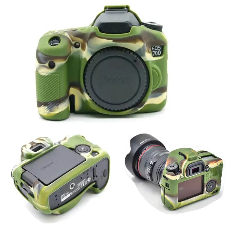 Camo Soft Silicone Rubber Protective Camera Case Cover For Canon EOS