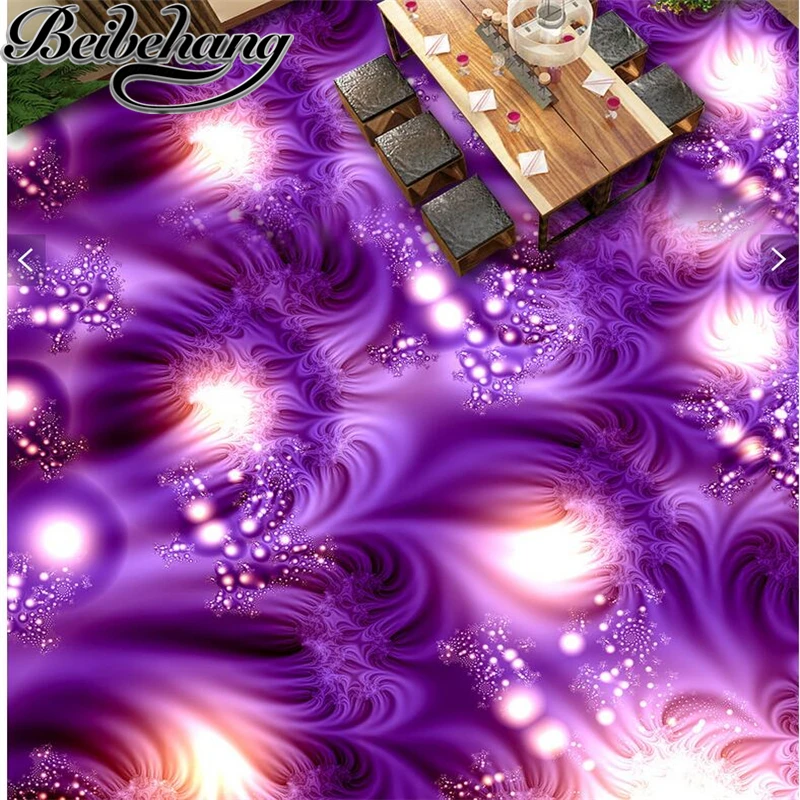 

beibehang Custom 3d painting Room high-end abstract pattern beautiful purple floor tiles Self-adhesive waterproof floor decorat