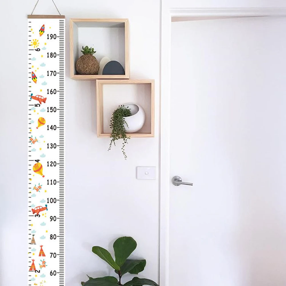 HOT SALE! Nordic Children Height Ruler Hanging Canvas Growth Chart Kids Room Wall Decoration