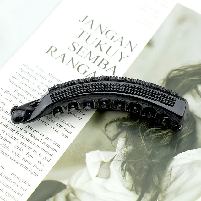 Black Hair Accessories for Women Rhinestone Banana Clips Barrettes Girls Hairpins Claw Headdress Female Hairclip Headwear Gifts Black A