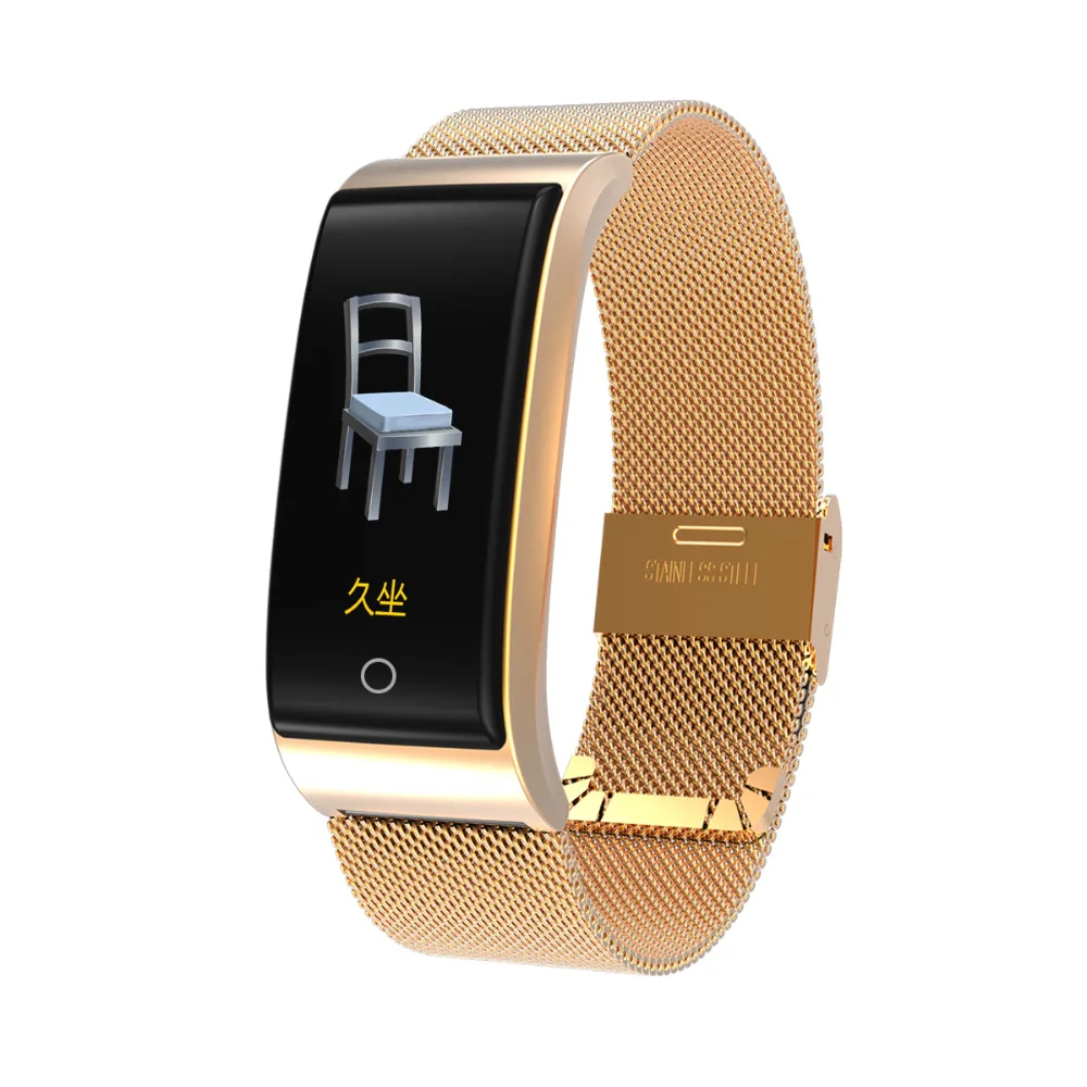 

F4 Metal Smart Band Wristband IP67 waterpoof Blood Pressure Heart Rate Monitor Men Women Fitness Watch Pedometer Smart Bracelet