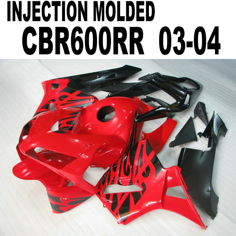 Черные Обтекатели для Honda CBR600 2003 2004 (красный черный) комплект обтекателей cbr 600 lI06 |