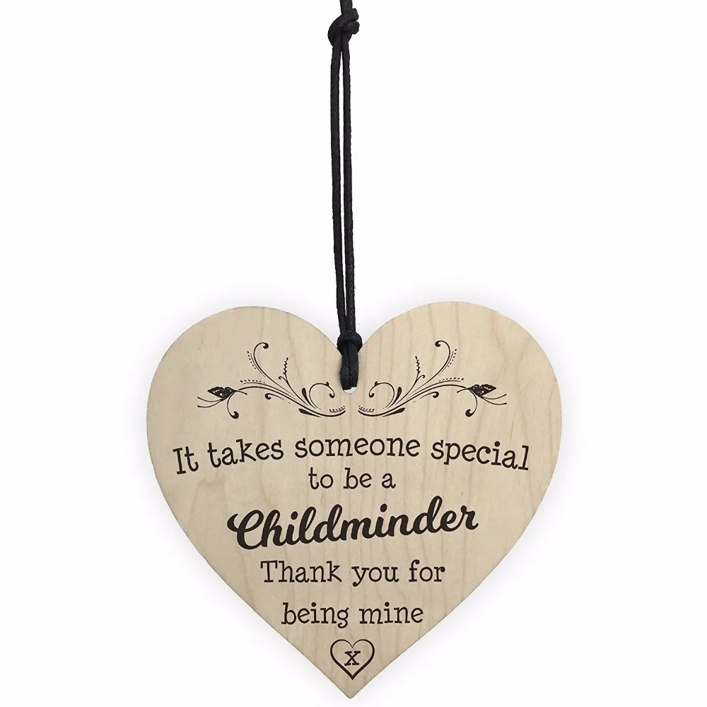 

Meijiafei Wall Plaque Childminder Gift 10cm Hanging Wooden Heart Shabby Chic