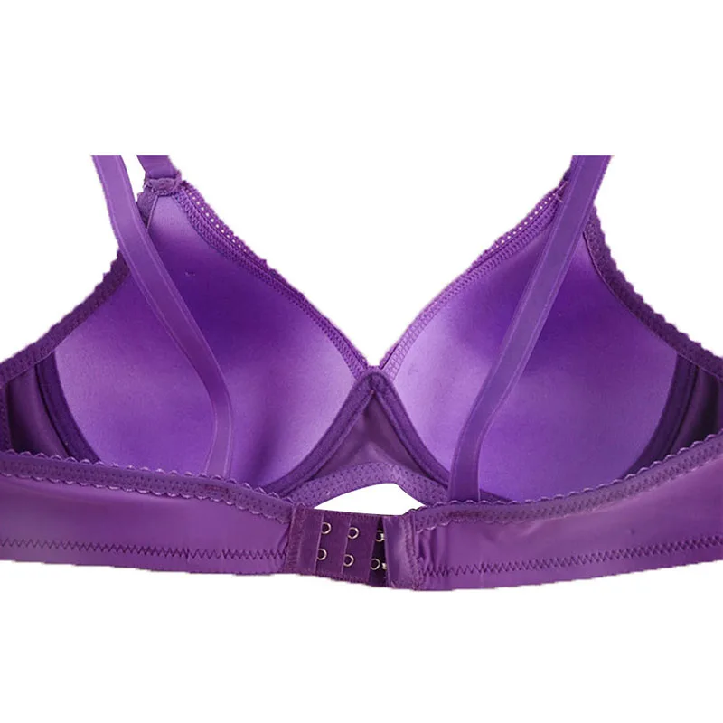 Women Sexy Deep V Bras Lady Wireless Adjustable Push Up Bra Smooth Thin Section Seamless Brassiere Padded Bra 34-40 Cup B