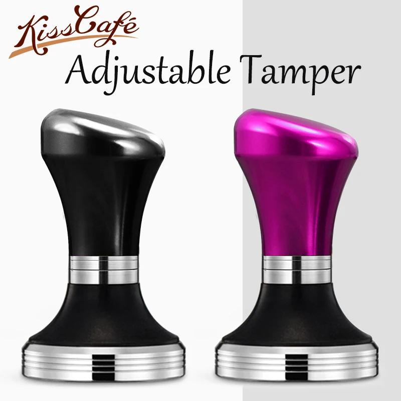 

Stainless Steel 58mm Adjustable Coffee Tamper Barista Espresso Maker Grinder Handmade Coffe Hammer with Silicone Base