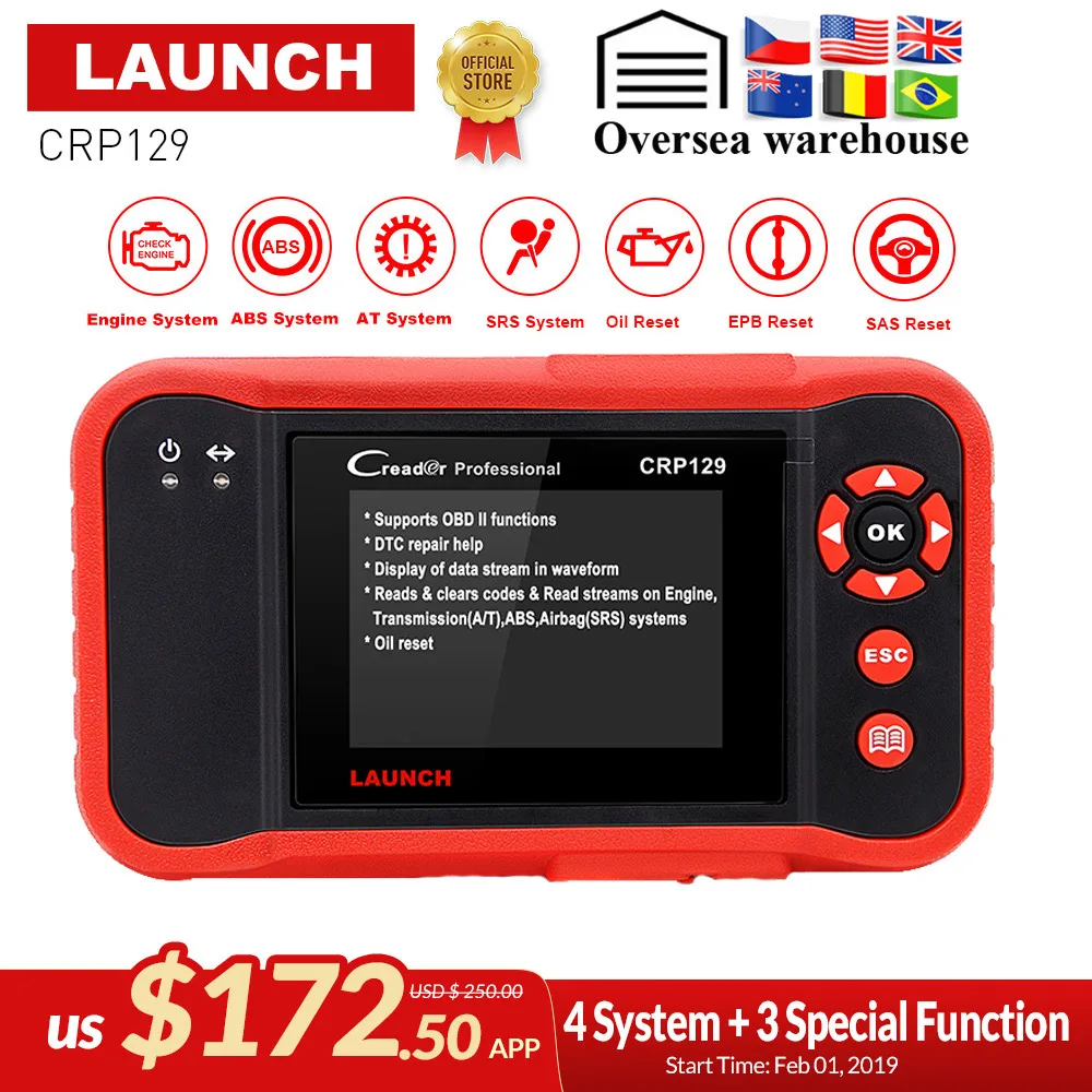 Launch Creader CRP129 Professional obd2 EOBD Diagnostic Scanner ENG/AT/ABS/SRS + EPB SAS Oil reset CRP 129 Auto Code Reader tool Launch Creader CRP129 Professional obd2 EOBD Diagnostic Scanner ENG/AT/ABS/SRS + EPB SAS Oil reset CRP 129 Auto Code Reader tool