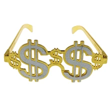Gafas de disfraz doradas con diseño de dólar americano, gafas de fiesta novedosas, gafas para Cosplay, accesorios para fotos