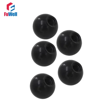 

5pcs Bakelite Ball Knobs M5/M6/M8/M10/M12/M16 Thread Without Insert Machine Tool Replacement Black Ball Lever Knob