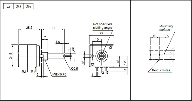 Potenciômetro de Volume de Áudio Original Japonês Peças para Substituição Modelo Rk27 10k 50k 100k Amplificador Paralelo Duplo Novo - Image 2