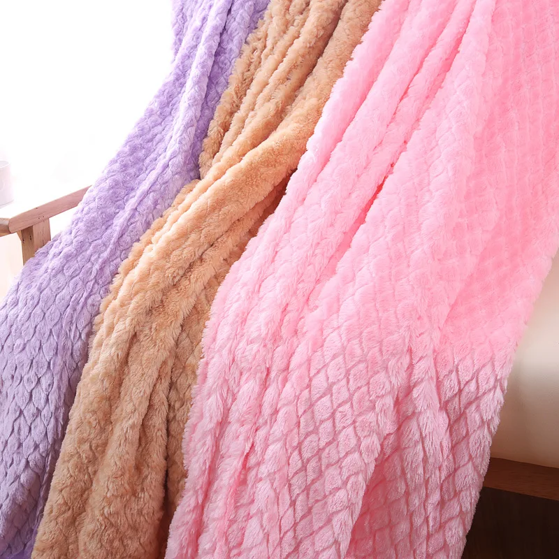 Buy Ultra Soft Minky Fleece Mermaid Diamond Lattice Blanket Fluffy Spring