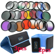 KnightX 24 pcs Color Lens graduated Filter Red ND For Canon nikon d3200 d3300 d5500 d5300 1200D 750D Camera 52MM 58MM 52 58 mm