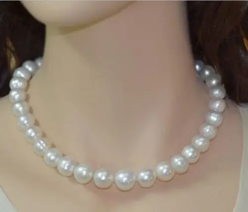 

Free Shipping >>>>> classic 11-12mm natural Australian south seas white pearl necklace 17inch 14K