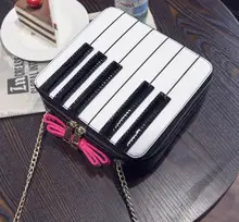 Frauen bogen Die schwarz und weiß Taschen Patchwork umhängetasche handtasche einzigartige Klavier umhängetasche