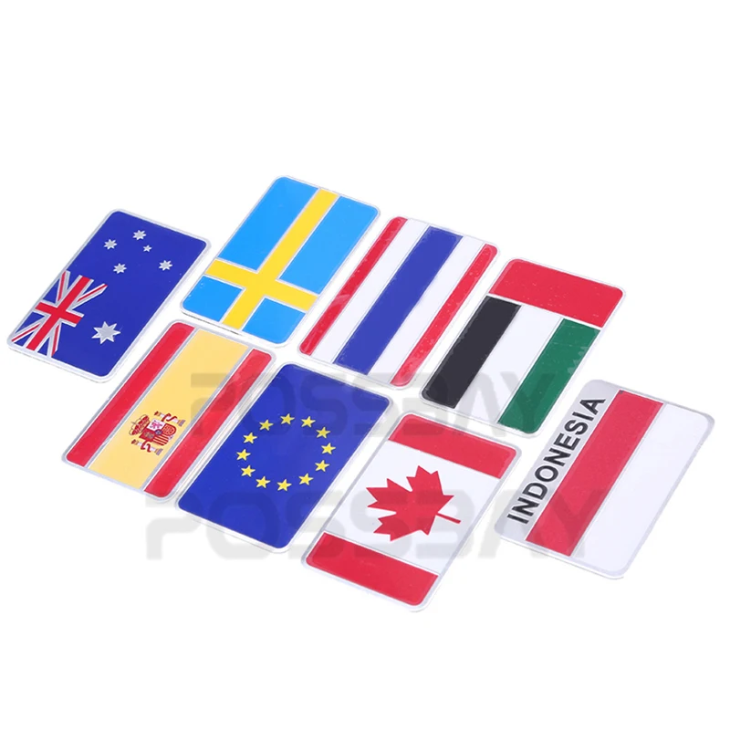 

Universal Car Motorcycle Stickers National Flag Racing Auto Truck Car Decoration Styling Aluminum Sticker Decals Hot Sale