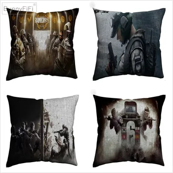 

Rainbow Six Siege Tom Clancy's Game Decorative Linen Cushion Cover For Sofa Chair 45x45cm Throw Pillow Case Home Decor Almofada