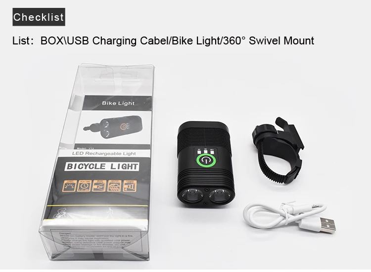 Best WOSAWE Bicycle Light USB Cycling Led Light Built-in Rechargeable Battery Flashlight Handlebar Mounting Lantern For A Bicycle 8