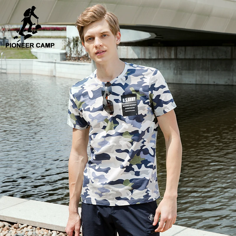 

Pioneer Camp fashion camouflage T-shirt men brand clothing summer short T shirt male top quality stretch casual Tshirt ADT701161