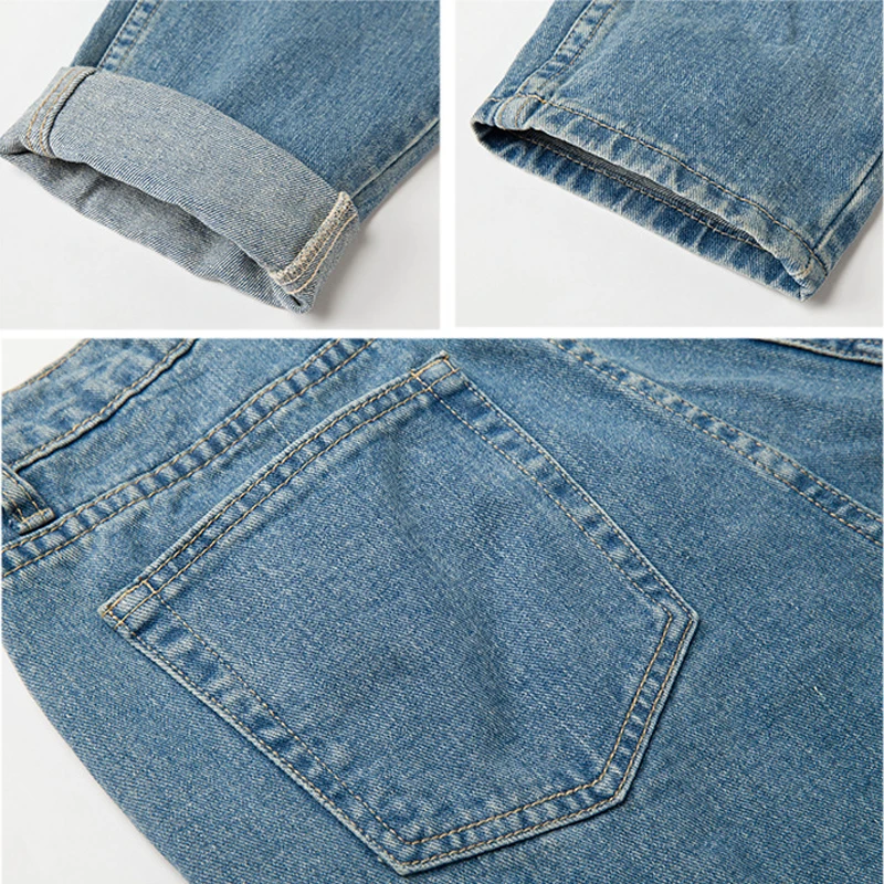 2018 Retro High Waist Jeans woman Autumn button boyfriend mom jeans Casual cotton bottom jeans street straight Denim Pants