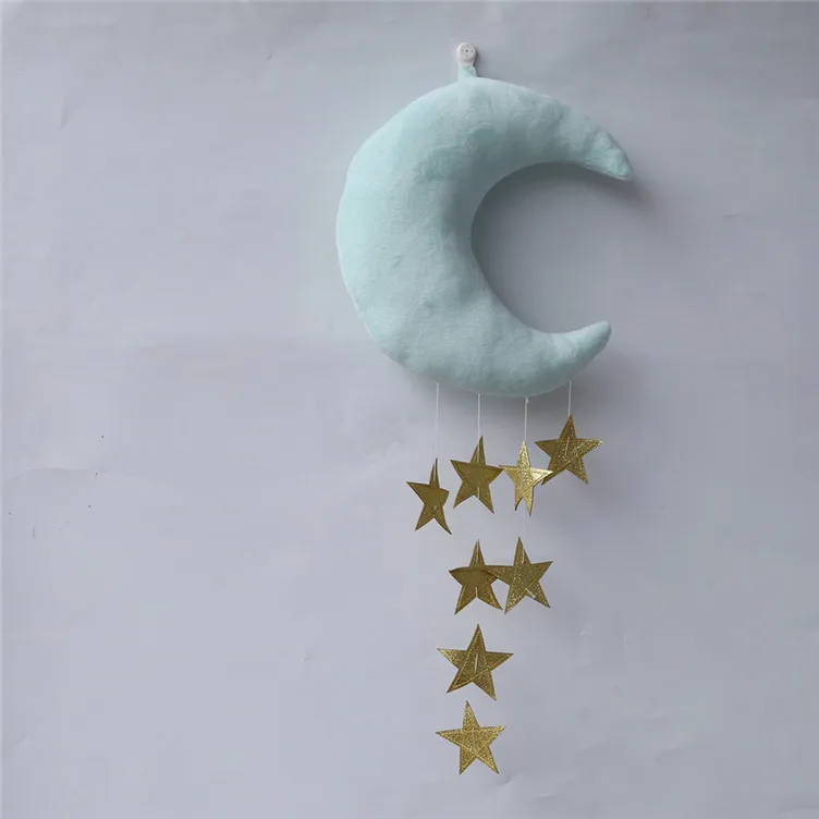 Прекрасный хлопок Луна палатка со звездами Настенный декор игрушки Детская комната украшения скандинавском стиле реквизит для фотографий игрушка