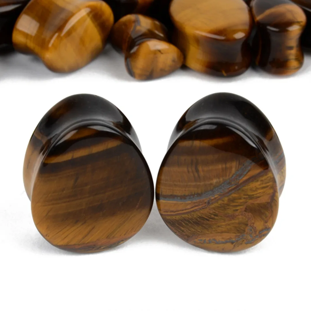 1 Pair Amethyst Natural Stone Teardrop Ear Plugs Tunnel Shellhard Gauges Ear Expanders Stretcher Fashion Body Pircings Jewelry