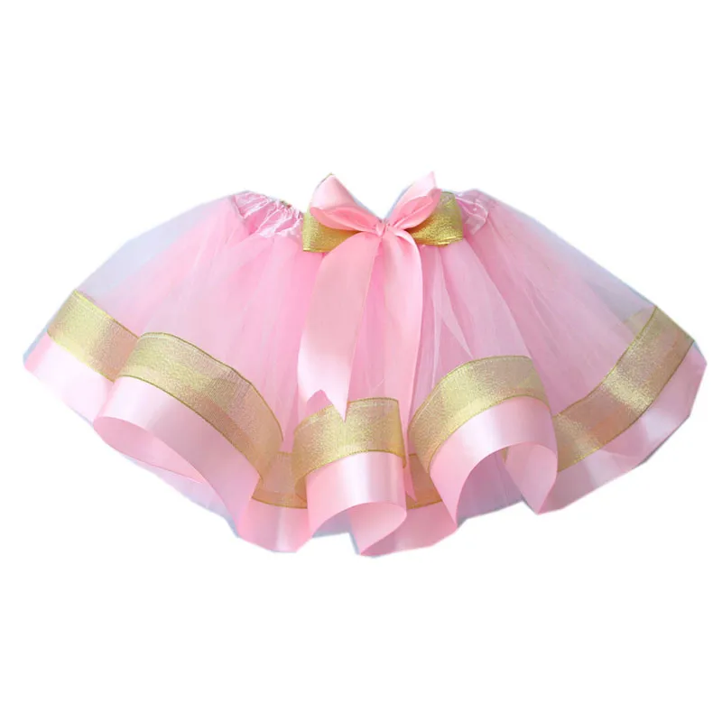 От 2 до 7 лет/Одежда для маленьких девочек розовый бант Юбки для маленьких девочек принцессы бальное платье для маленьких девочек костюм для бальных танцев Туту Детская Юбка A317