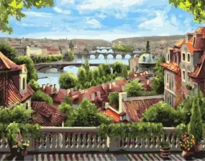 cioioil-T1287 Beautiful Czech Republic Painting By Number Wall Art Picture Paint By Number Canvas Painting Artwork